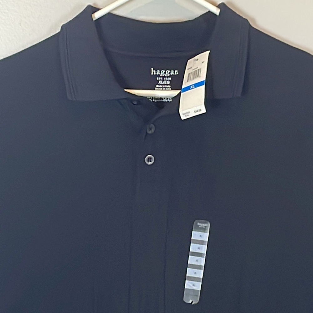 Haggar Caviar Black Short-Sleeve Polo Shirt Men’s Size XL